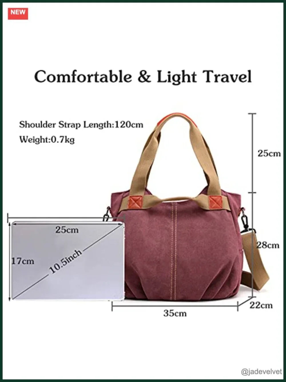 Canvas Handbag Tote Purse Crossbody Satchel with Shoulder Strap